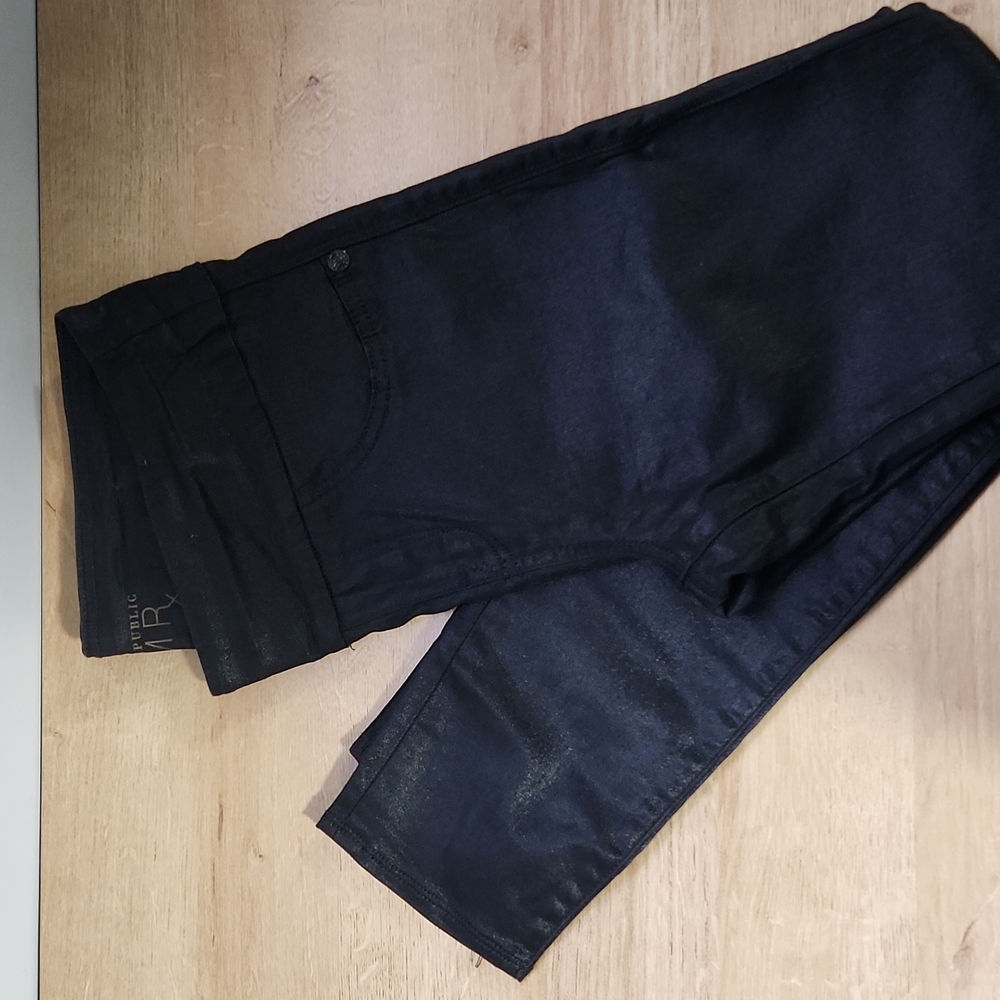 Rock & Republic black shiny Denim Rx fever leggings